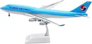 Pre-Built Model Aircraft 35CM 1/200 Scale Miniature Model Collectible Airplane for Korean Air B747-400 HL7486 Metal Aircraft Replica Miniature Airplane Model(Flap Version)