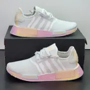 Adidas NMD R1 Women's Size 7.5 Running Shoes White Pink Athletic Sneakers