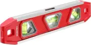 WORKPRO 9-Inch Torpedo Level Magnetic, Small Leveler Tool with 3 Red