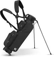 KVV Lightweight Pitch and Putt Golf Bag with Stand, Adjustable Dual Straps, Golf Stand Bag for Extra Storage in a Smaller Size(Black)
