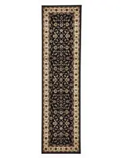Sydney Classic Runner Black with Ivory Border Runner Rug