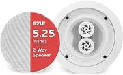 Pyle Home PWRC52 5.25-Inch Weather Proof 2-Way in-Ceiling/in-Wall Stereo Speaker (Single Speaker)