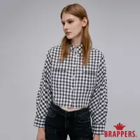 在飛比找蝦皮商城優惠-BRAPPERS 女款 短版造型格紋襯衫-黑白格