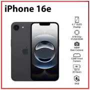 (New) Apple iPhone 16e 5G 8GB+512GB BLACK Dual SIM Unlocked iOS Cell Phone