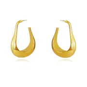 Culturesse Tory Modern Muse Solid Bowl Drop Earrings Jewellery 18k Gold Plating
