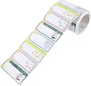 CAXUSD Back-to-School Essential 300/roll Desk Name Tags School Name Plates Coated Adhesive Stickers Boys and Girls' Classroom Labels