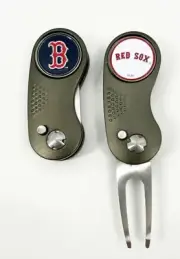 GOLF SWITCHBLADE Boston Red Sox DIVOT REPAIR TOOL + Ballmarker Gray