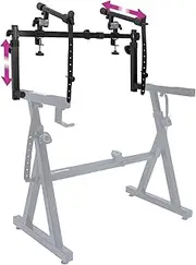 [Liquid Stands] 2 Tier Keyboard Stand Attachment with Straps - Adjustable Electric Digital Piano Stand for 54 - 88 Key Music Keyboards & Synths - Two Tier Double Keyboard Stand for Square Tube Z Stands