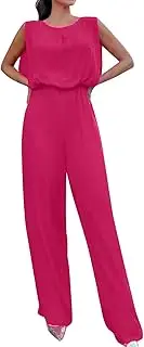 [Generic] Overall Shorts for Women Loose Women's Summer Jumpsuit Casual Short Sleeve Wrap V Neck Belted Wide Leg Pants Rompers Interview Clothes for Women