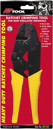 PKTool RG7332 - Ratchet Crimping Tool - 230mm (9") Heavy Duty Non-Insulated Terminal