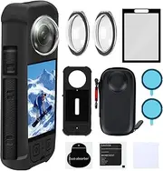 Vasgather Camera Protective Accessories Kit for Insta 360 X3 Include Silicone Protective Cover/Screen Protectors/Camera Case(with Buckle)/Front Behind Lens Guard