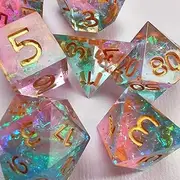 7pcs Acrylic Multi-Sided Dices Set Numeral Dice for Party Table Game Supplies