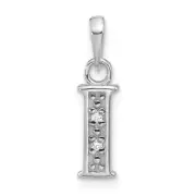 14K White Gold Diamond Letter I Initial Pendant Bracelet Necklace