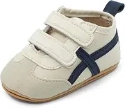 [MASOCIO] Unisex Baby First Walking Shoes Boys Girls Crawling Shoes Non-Slip Trainers Baby Shoes 3-18 Months, Beige 1, 3-6 Monate