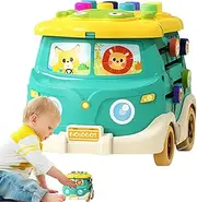 Activity Center Cube | Activity Center Shape Sorter Toy,Portable Musical Drum Shape Sorter, Kids Activity Learning Toy for Sensory Development