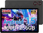POWMUS Android 15 Tablet, 11 Inch 2K Display, 36GB RAM 256GB ROM /2TB TF T606 Octa-Core 8000mAh Battery, Support 5G WiFi/BT5.0/GPS Black