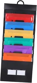 jojofuny Rainbow Accordion Bag File Wall Organizer Hanging File Holder Wall Hanging File Folders Wall Mail Organizer File Folder Hanger Mail Organizer Wall Mounted Plastic Black