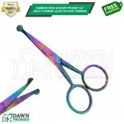 Rainbow Nose Scissor Straight 4.5" Multi Titanium Color For Hair Trimming