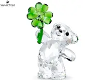 NIB Swarovski Kris Bear St Patrick Lucky Charm Clover Crystal Figurine #5557537