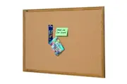 Quartet 180x120cm Corkboard Oak Frame Wall Hanging Pin Board Stationery Brown