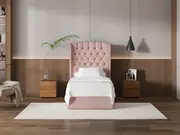 My Style Winged Headboard & Slimline Base - King Single / Rosewater / Gas Lift Base