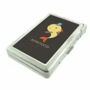 Fish Pun Em1 Cigarette Case with Built in Lighter Metal Wallet