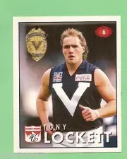 1996 AFL SELECT STICKER #6 - 1995 E.J. WHITTEN MEDAL, TONY LOCKETT, SWANS