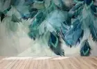 3D Blue Feather Wallpaper Wall Mural Removable Self-adhesive 916