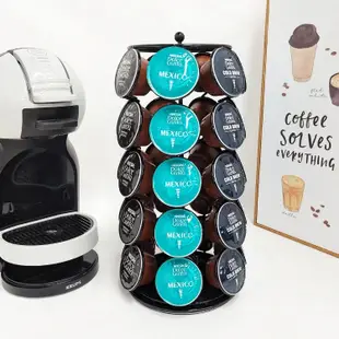 可旋轉咖啡膠囊 Pod Dolce Gusto 咖啡架 35 杯塔架 Pod K 杯架黑色展示膠囊架