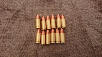 12x 3D Printed Replica historical Bullets shells Cosplay Prop 9mm luger nato ww2