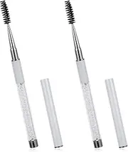 2 Pcs Mascara Brushes Mascara Wands with Cap Eye Brow Brush Spooly Applicators Portable Eye Lash Brush Cosmetic Brushes Reusable Eyebrow Brush Eyelash Brush Applicator Make up Accessories