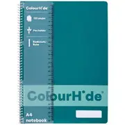 ColourHide A4 Recycled Notebook 120 Page Teal