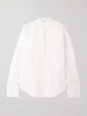 [Chloé] Chloé - Striped Crepe Shirt - White - FR 42 FR 42 White
