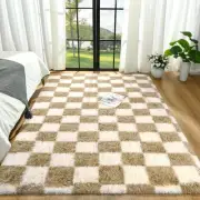 Beige and White Area Rugs, 6x9 Large Fluffy Rugs for Bedroom Living Room, Sof...
