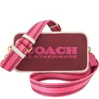 在飛比找Yahoo奇摩購物中心優惠-COACH 專櫃款KIA 櫻桃紅色荔枝紋皮革斜背相機包