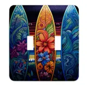 Surf's Up Colorful Tropical Light Switch Cover - Metal SwitchPlate, Multiple Siz