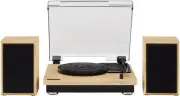 Brio Bluetooth Turntable Shelf System Included Speakers, Natural
