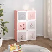 NNEVL Cube Storage Cabinet for Kids with 6 Cubes Pink PP