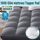 Mattress Topper 1000GSM Bamboo Charcoal Pillowtop Topper King Queen Single