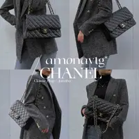 在飛比找PopChill優惠-[二手] CHANEL MAXI JUMBO黑銀羊口蓋包