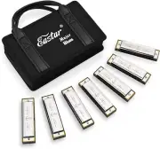 Eastar Harmonica Blues Diatonic 7 Piece Set With Carrying Case
