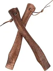 BESPORTBLE 2pcs Wooden Axe Handle Ergonomic Curved Design for Axes Durable Natural Wood Grip Accessory for Camp and Outdoor Use Lightweight Handle