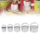 5PCS Cookie Cutter Set Stainless Steel Straight Body Round Cookie Biscuit JY