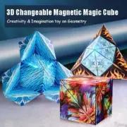 3D Magic Magnetic Cubes Anti Stress Hand Flip Educational Puzzle Toys Kids Gifts