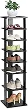 Giantex 7-Tier Vertical Shoe Rack, Shoe Storage Tower with Multiple Layers, Detachable Board, Different Gaps, Entryway Shoe Shelf Organizer for Narrow And Small Space (Black)