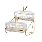 Multi-layer Fruit Plate Sturdy Tray Elegant 3-tier Dried Display with Nut Stand