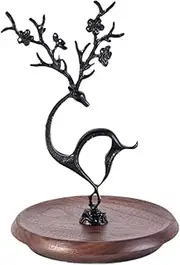 Fiocias Jewelry Tree Stand Rack Earring Hanging Organizer Jewelry Rack for Ring Necklace, black