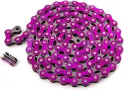 KHE BMX Singlespeed Chain 1/2" x 1/8" 112 Links only 0.85lbs with Chain Lock Purple