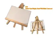 2 sets Timber Easel Display Stand Wt Blank Canvas (12cm x 18cm canvas size) new