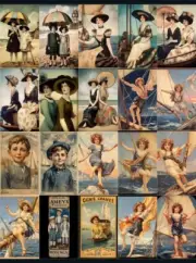 36 Pcs Vintage Nautical Tags Set Junk Journal Scrapbook USA